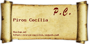 Piros Cecília névjegykártya